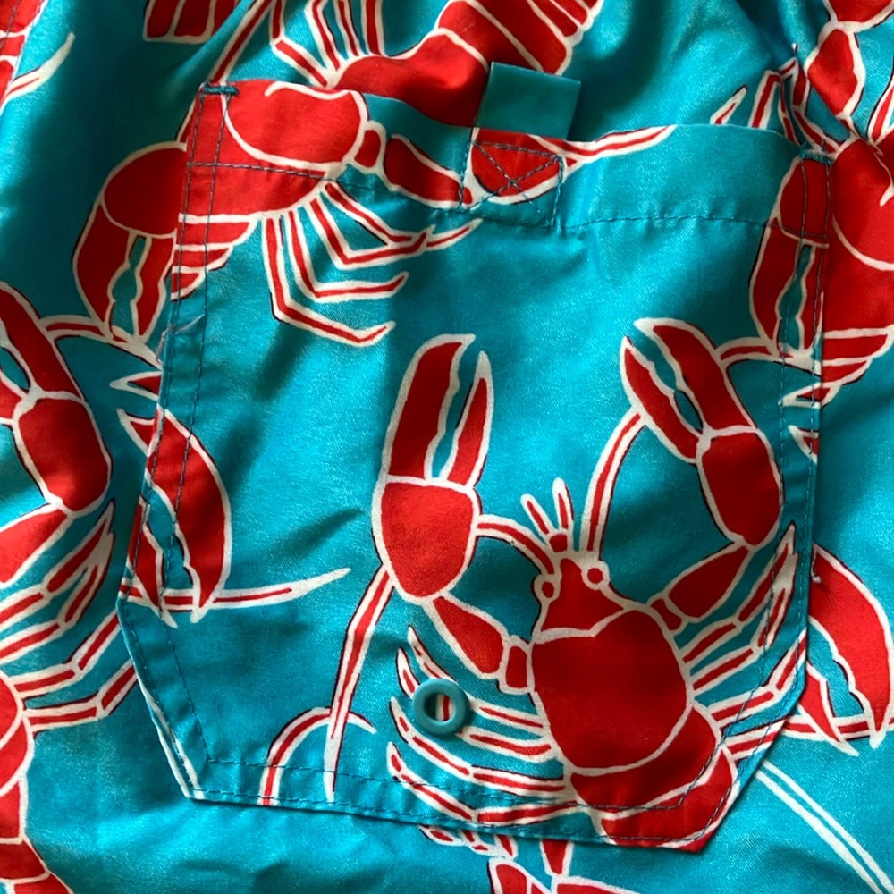 💗5/$25!💗 George-Lobster Print Swim Shorts - Blue and Red Men’s Small - Picture 4 of 5